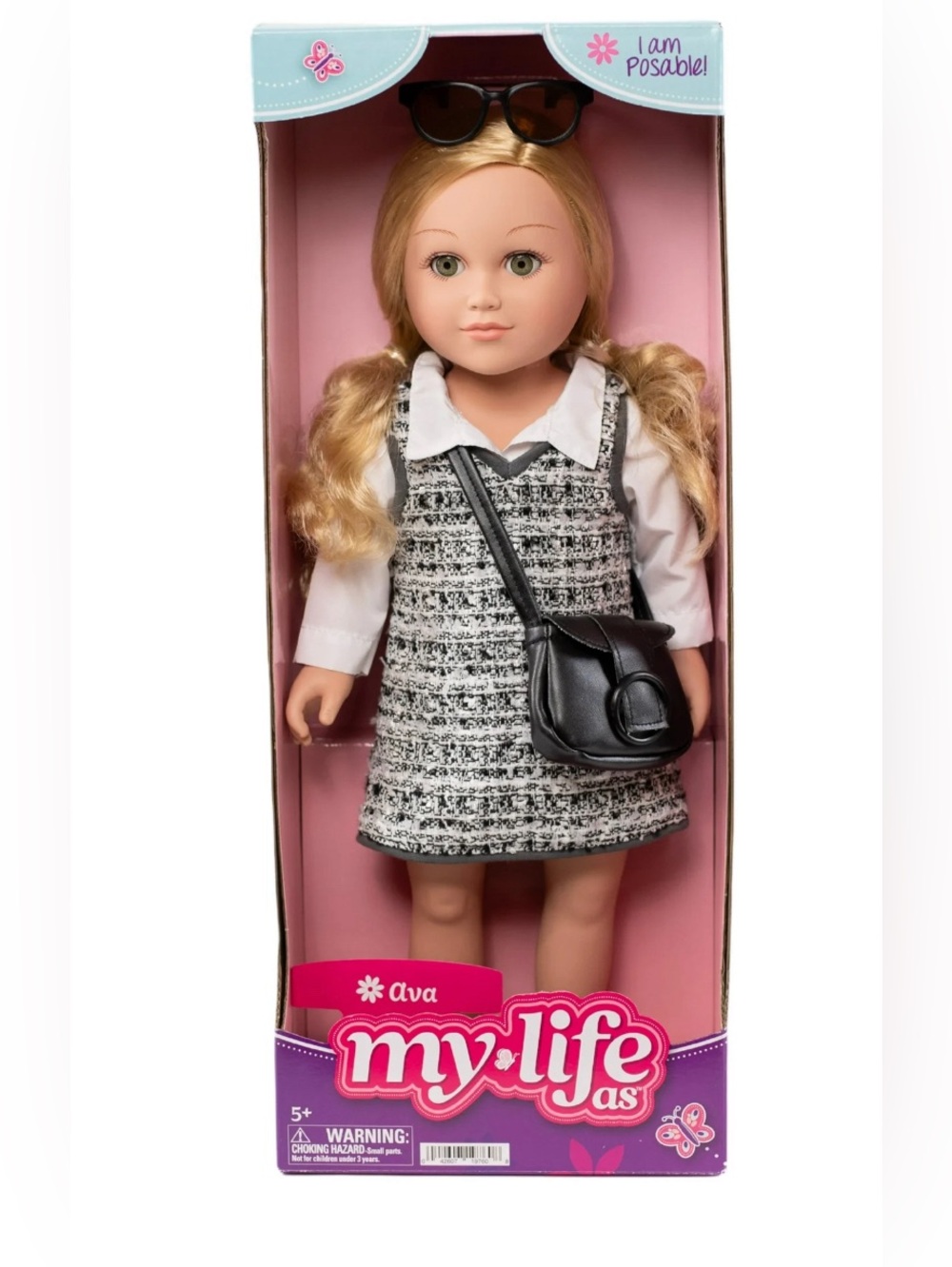 My Life As Ava Posable 18in Doll, Medium Blonde Hair Hazel Eyes